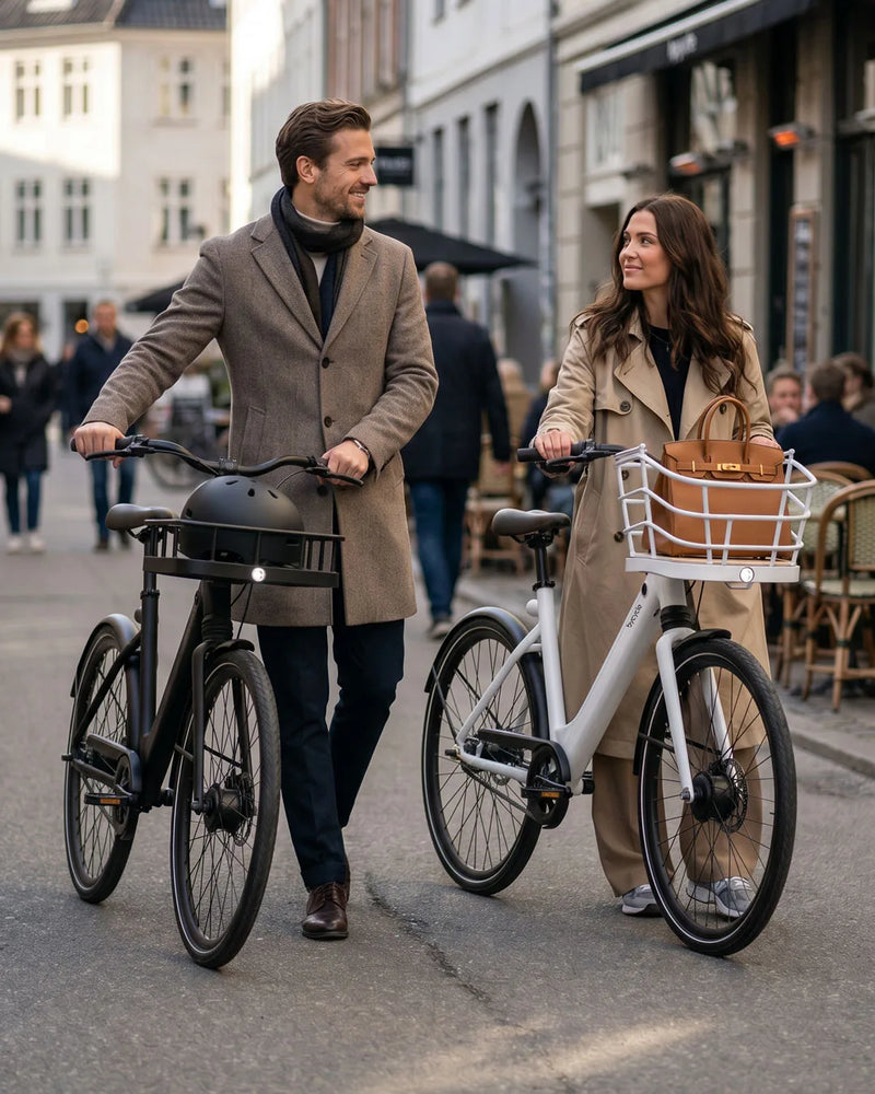 Bycycle lifestyle — cph couple city bag helmet